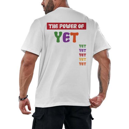 Teacher Growth Mindset Power Of Yet Men's Back Print T-Shirt - teacherstshirts.com CA
