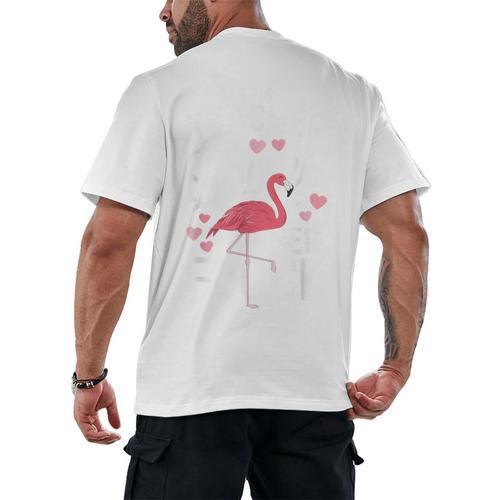 This Teacher Loves Her Flock Flamingo Teacher Class Men's Back Print T-Shirt - teacherstshirts.com AU