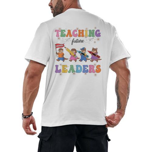 Teaching Future Leaders Otter Back To School Teacher Men's Back Print T-Shirt - teacherstshirts.com