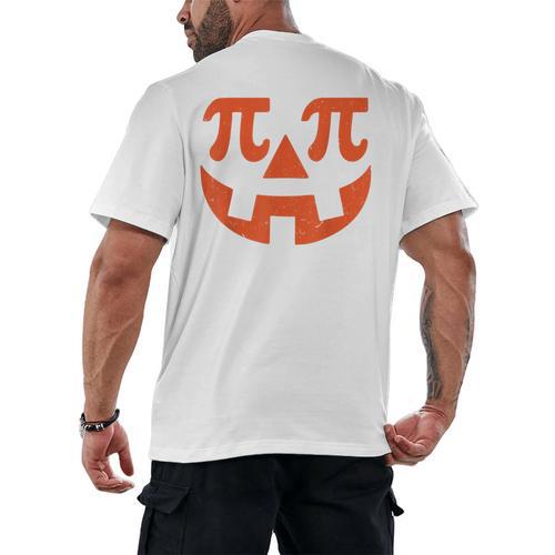 Thanksgiving Math Teacher Pumpkin Pi Pie Math Costume Men's Back Print T-Shirt - teacherstshirts.com AU