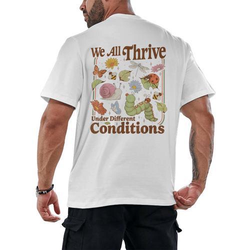 We All Thrive Under Different Conditions SPED Teacher Men's Back Print T-Shirt - teacherstshirts.com AU