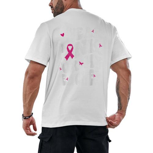 I Wear Pink For My Teacher Breast Cancer Awareness Support Men Women Men's Back Print T-Shirt - teacherstshirts.com DE