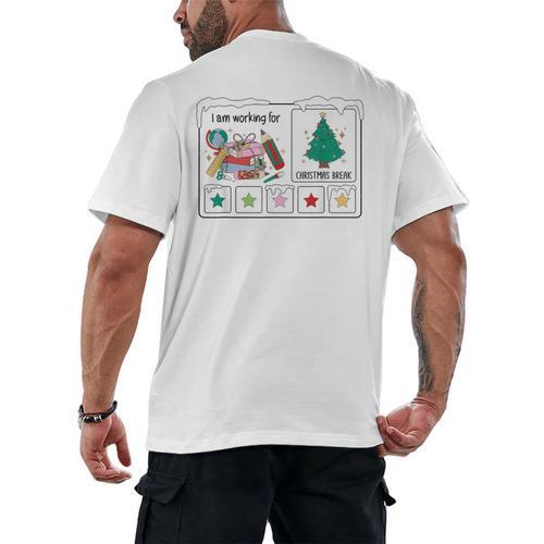 I Am Working For Christmas Break Special Education Teacher Men's Back Print T-Shirt - teacherstshirts.com AU