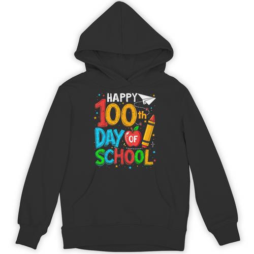 100th Day Of School Teachers Kids Happy 100 Days Unisex Hoodie - teacherstshirts.com