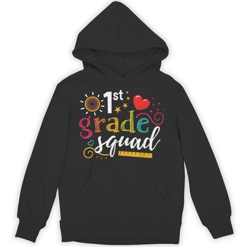 1st First Grade Squad Student Teacher Back To School Unisex Hoodie - teacherstshirts.com AU