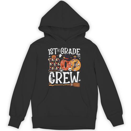 1st Grade Boo Crew Cute Ghost Halloween Teacher Kids Unisex Hoodie - teacherstshirts.com DE