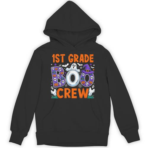 1st Grade Boo Crew First Grade Teacher Kids Happy Halloween Unisex Hoodie - teacherstshirts.com CA