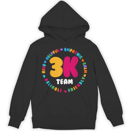 3K Team & Teacher Squad Threes Crew PreK Elementary Team Unisex Hoodie - teacherstshirts.com AU
