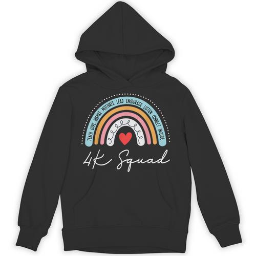 4K Squad Crew Team Teacher Kindergarten Kinder Elementary Unisex Hoodie - teacherstshirts.com DE