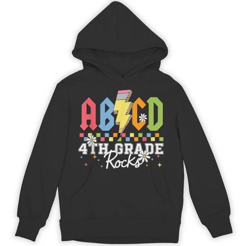4th Grade Rocks ABCD Back To School Rock Teachers Unisex Hoodie - teacherstshirts.com