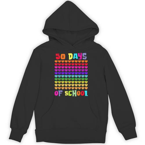 50 Days Of School Hearts Teacher Happy 50th Day Of School Unisex Hoodie - teacherstshirts.com AU