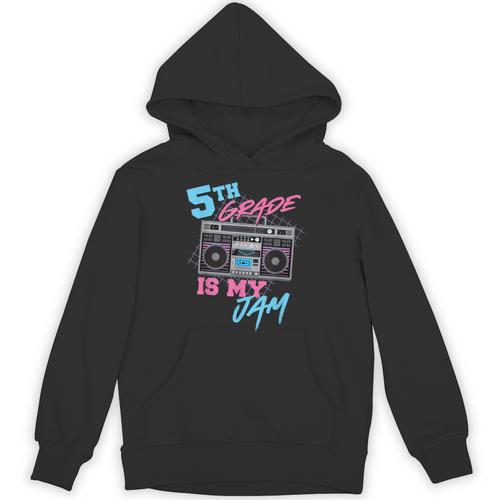 5th Grade Is My Jam Vintage 80s Boombox Teacher Student Unisex Hoodie - teacherstshirts.com UK