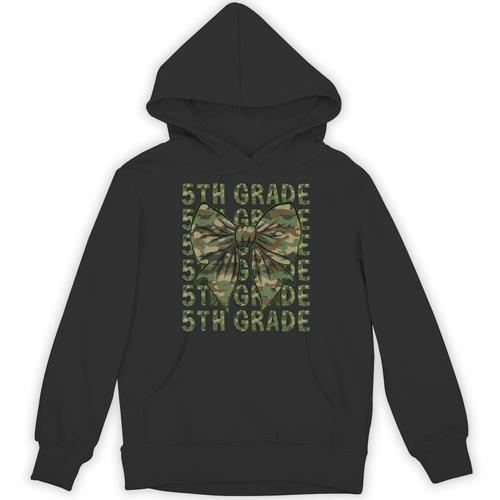 5th Grade Teacher Student Camo Bow Back To School Unisex Hoodie - teacherstshirts.com