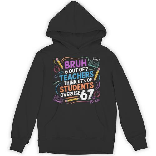 6 Out Of 7 Teachers Think 67 Of Students Overuse 67 Meme Unisex Hoodie - teacherstshirts.com CA