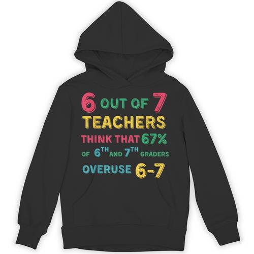 67 Teacher Middle School Teacher 6 7 Overuse 67 Unisex Hoodie - teacherstshirts.com