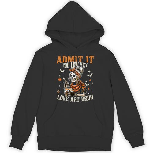 Admit It You Low Key Love Art Bruh Halloween Art Teacher Unisex Hoodie - teacherstshirts.com UK