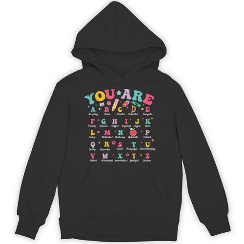 Alphabet Positive Affirmations Back To School Teacher Unisex Hoodie - teacherstshirts.com AU