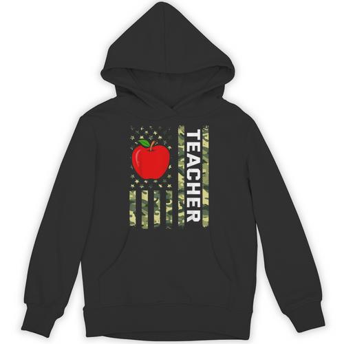 American Flag Camouflage Teacher Patriotic 4th Of July Unisex Hoodie - teacherstshirts.com