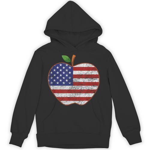 American Flag Teachers Students Apple 4th Of July Vintage Unisex Hoodie - teacherstshirts.com UK