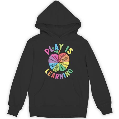 Apple Retro Play Is Learning Kindergarten Teacher Daycare Unisex Hoodie - teacherstshirts.com CA