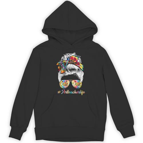 Art Teacher Life Messy Bun Back To School Art Teacher Unisex Hoodie - teacherstshirts.com DE