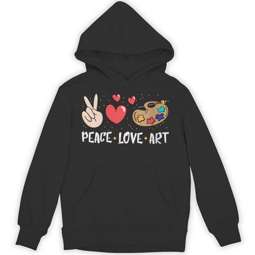 Art Teacher Peace Love Art For Artists And Painters Unisex Hoodie - teacherstshirts.com UK