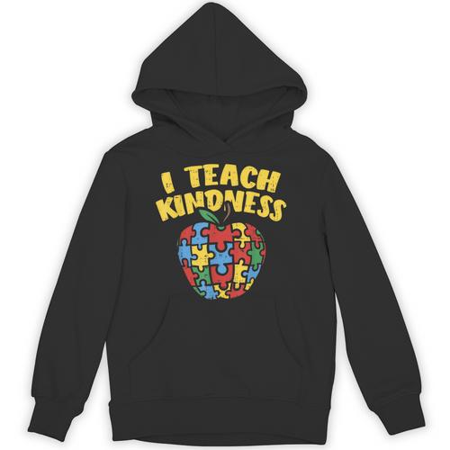 Autism Teacher Shirt I Teach Kindness Apple Puzzle Awareness Unisex Hoodie - teacherstshirts.com DE
