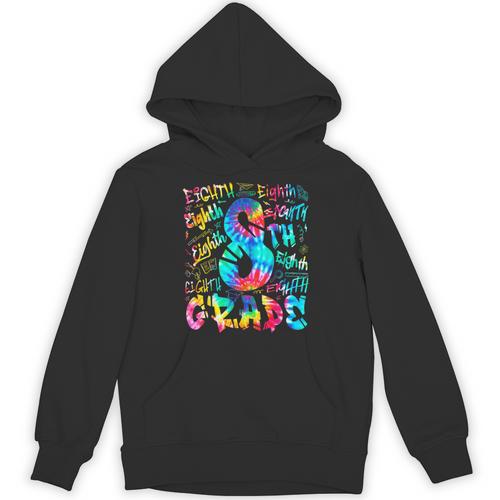 Back To School Eighth 8th Grade Tie Dye Typography Teacher Unisex Hoodie - teacherstshirts.com AU