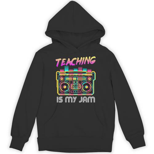 Back To School Retro Teaching Is My Jam 80s Teacher Boombox Unisex Hoodie - teacherstshirts.com UK