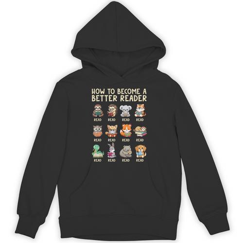 How To Become A Better Reader Animals Reading Teacher Unisex Hoodie - teacherstshirts.com AU