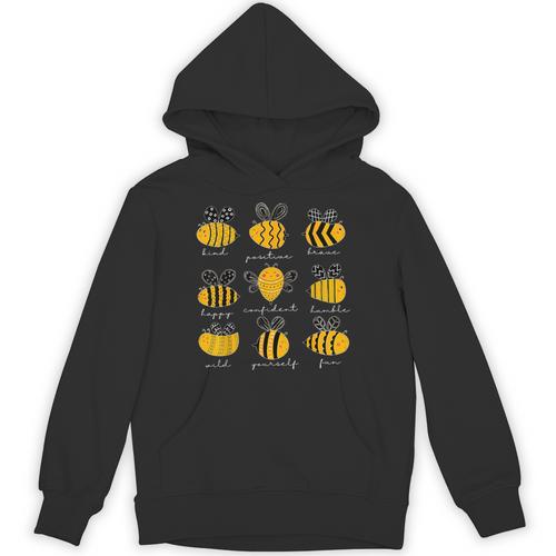 Bee Kind Positive Brave Happy Confident Humble Teacher Unisex Hoodie - teacherstshirts.com AU