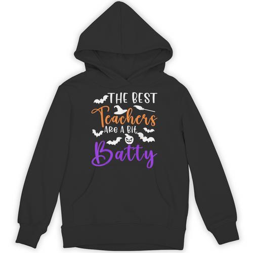 The Best Teachers Are A Bit Batty Teacher Bat Halloween Unisex Hoodie - teacherstshirts.com UK