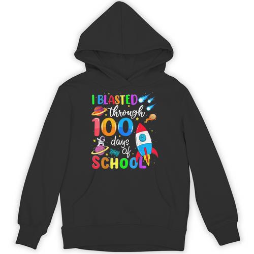 I Blasted Through 100 Days Of School 100th Day Teacher Kids Unisex Hoodie - teacherstshirts.com