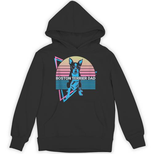Boston Terrier Dad Retro Unisex Hoodie - Bostonterriersmerch.com