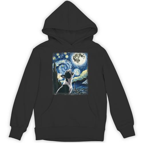 Boston Terrier Dog Art Van Gogh Starry Night Boston Terrier Unisex Hoodie - Bostonterriersmerch.com