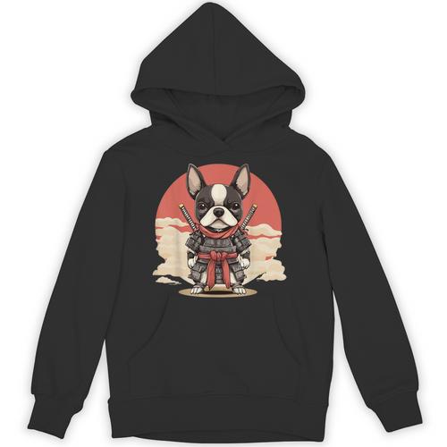 Boston Terrier Dog Japanese Style Samurai Dogs Unisex Hoodie - Bostonterriersmerch.com