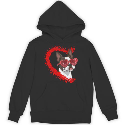 Boston Terrier Dog Mom Dad Valentine’s Day Pet Lover For Men Women Kids Unisex Hoodie - Bostonterriersmerch.com