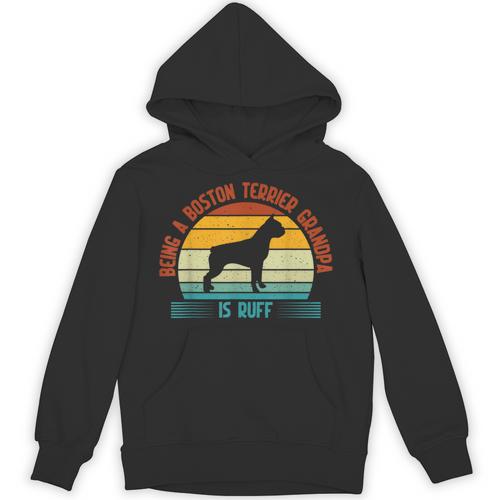 Being a Boston Terrier Grandpa Is Ruff Boston Terrier Unisex Hoodie - Bostonterriersmerch.com