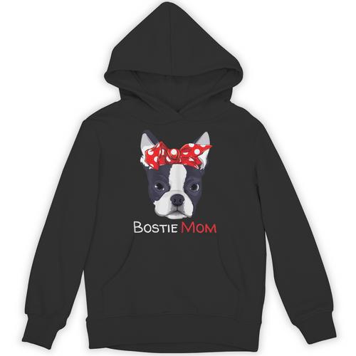 Boston Terrier Mom Bostie Women Girls Unisex Hoodie - Bostonterriersmerch.com