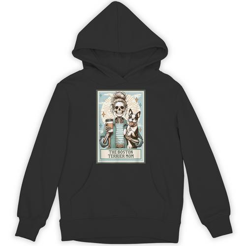The Boston Terrier Mom Skeleton Spooky Season Halloween Unisex Hoodie - Bostonterriersmerch.com