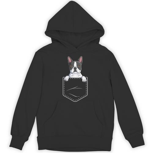 Boston Terrier In The Pocket Cute Boston Terrier Dog Lovers For Men Women Girls Kids Unisex Hoodie - Bostonterriersmerch.com