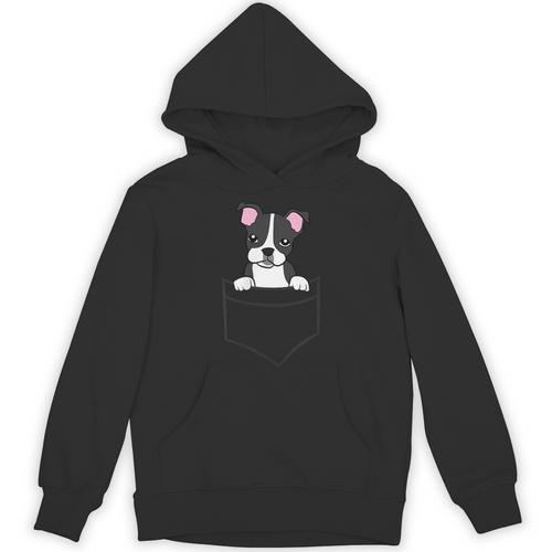 Boston Terrier In The Pocket Cute Pocket Boston Terrier Unisex Hoodie - Bostonterriersmerch.com