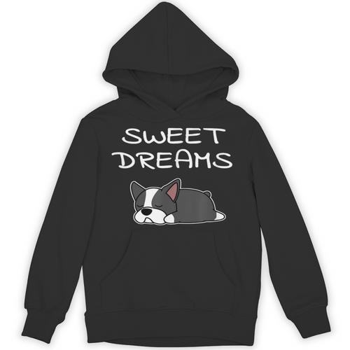 Boston Terrier Puppy Sweet Dreams Pajama For Bedtime Unisex Hoodie - Bostonterriersmerch.com CA
