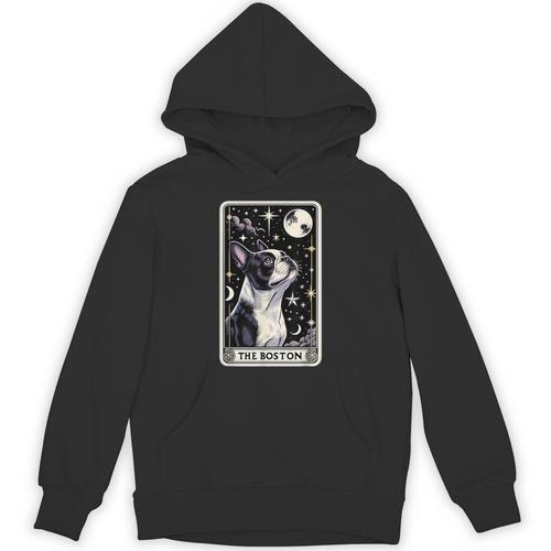 Boston Terrier Tarot Card Star With The Moon Men Women Kids Unisex Hoodie - Bostonterriersmerch.com