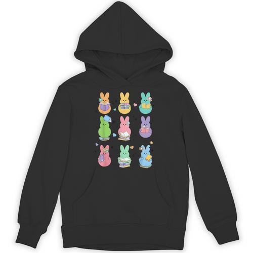 Bunny Reading Books Easter Day Librarian Teacher Book Unisex Hoodie - teacherstshirts.com AU