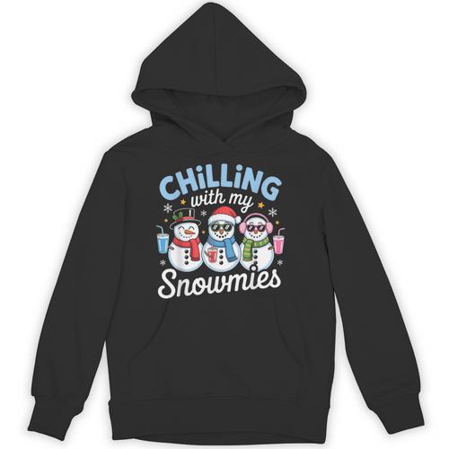 Chillin With My Snowmie Women Christmas Snowman Teacher Snow Unisex Hoodie - teacherstshirts.com
