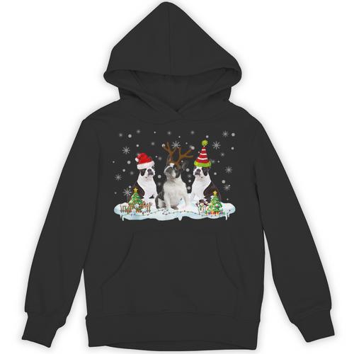 Christmas Boston Terrier Santa Dog Lover Unisex Hoodie - Bostonterriersmerch.com