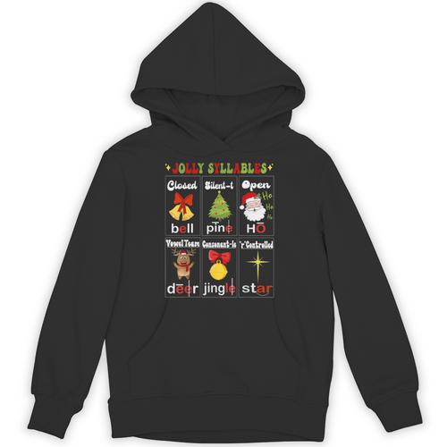 Christmas Reading Teacher Syllable Types Reading Teacher Unisex Hoodie - teacherstshirts.com UK