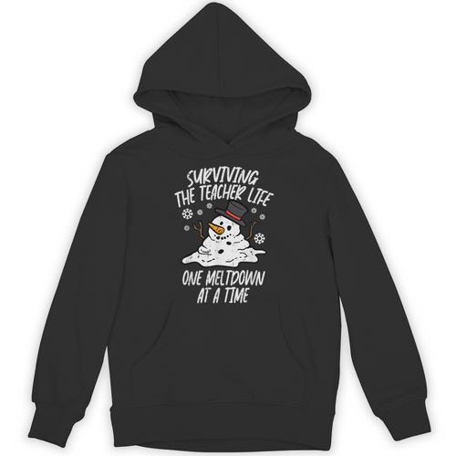 Christmas Surviving Teacher Life Meltdown Xmas Women Men Unisex Hoodie - teacherstshirts.com CA