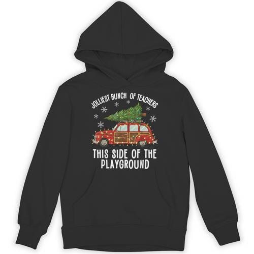 Christmas Teacher Squad Festive Car Tree Lights Xmas Unisex Hoodie - teacherstshirts.com AU
